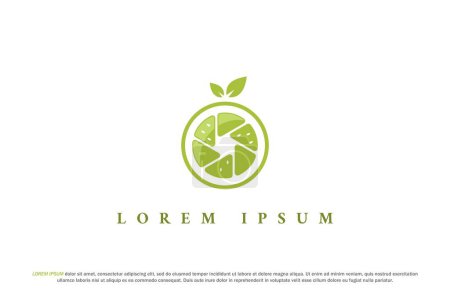 Ilustración de Logo limón tiro naranja cámara fruta diseño - Imagen libre de derechos