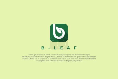 Téléchargez les photos : Logo lettre b feuille vert nature plante design - en image libre de droit