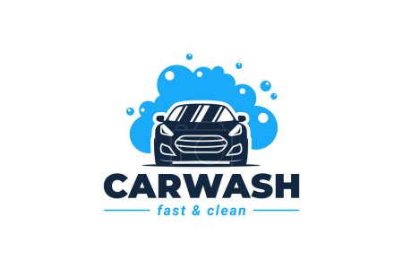 Téléchargez les photos : Logo voiture lavage bulle mousse design - en image libre de droit