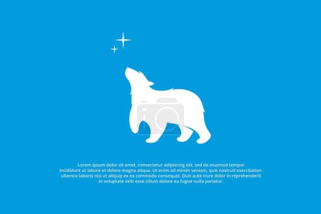 Téléchargez les photos : Logo curieux ours polaire silhouette étoile design - en image libre de droit