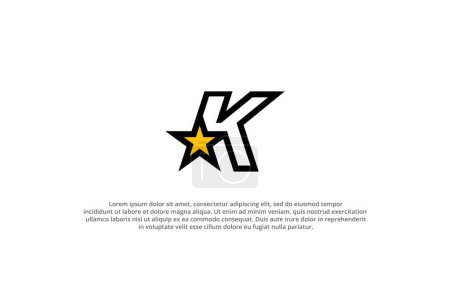 logo lettre k étoile de style comique