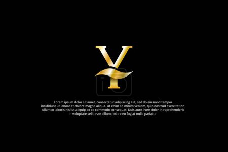 Téléchargez les photos : Logo lettre y entreprise de luxe doré - en image libre de droit