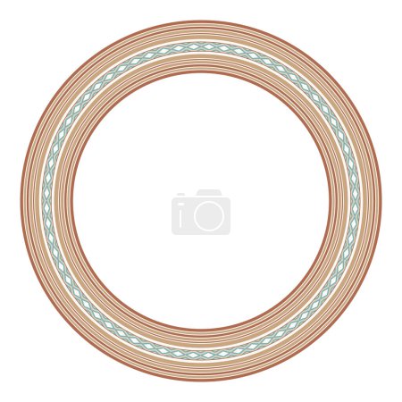 Téléchargez les illustrations : Cadre ethnique rond. Bordure de cercle décorative avec design tribal. - en licence libre de droit