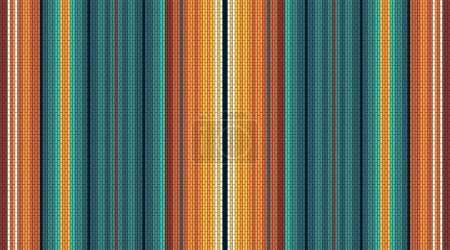 Illustration for Colorful stripes background. Mexican style vector seamless pattern. Serape design. Ornament for Cinco de Mayo fiesta decor. Ethnic fabric . Western decor style. Native American Heritage day illustration - Royalty Free Image