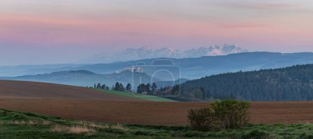 Photo for Spis Castle with High Tatras on background - Royalty Free Image