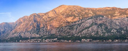 Photo for Dobrota village in the Kotor Bay Montenegro at sunset - Royalty Free Image