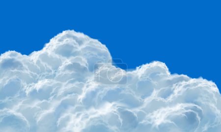 Realistic white cloud fog smoke on blue sky blank space background vector