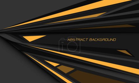 Illustration for Abstract yellow speed black shadow grey direction geometric hexagon mesh on grey design modern luxury futuristic background vector - Royalty Free Image