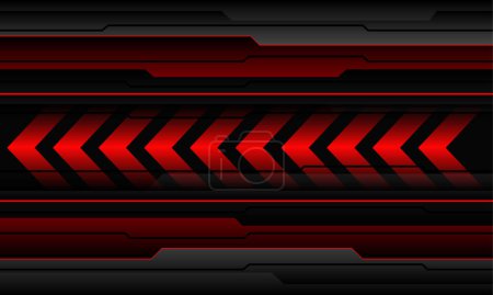 Ilustración de Flecha roja abstracta dirección negro metálico cibergeométrico diseño moderno futurista tecnología vector de fondo - Imagen libre de derechos
