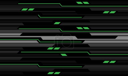 Téléchargez les illustrations : Abstract technology green light power cyber line futuristic black circuit on metal design ultramodern background vector - en licence libre de droit