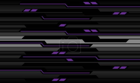 Téléchargez les illustrations : Abstract technology purple light power cyber line futuristic black circuit on metal design ultramodern background vector - en licence libre de droit