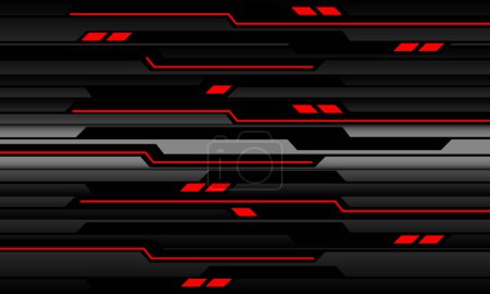 Téléchargez les illustrations : Abstract technology red light power cyber line futuristic black circuit on metal design ultramodern background vector - en licence libre de droit