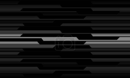 Téléchargez les illustrations : Abstract technology black circuit cyber line futuristic on metal design ultramodern background vector - en licence libre de droit