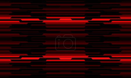 Téléchargez les illustrations : Abstract technology seamless pattern red black circuit cyber line futuristic on metal design ultramodern background vector - en licence libre de droit