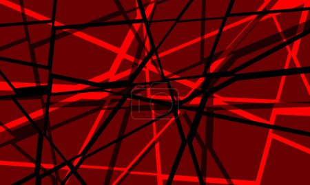 Illustration for Abstract red black line crack geometric pattern design modern background vector - Royalty Free Image