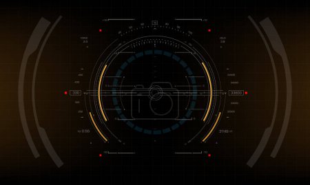 Illustration for HUD sci-fi interface screen view digital data design virtual reality futuristic technology display vector - Royalty Free Image