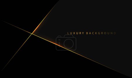 Téléchargez les illustrations : Croix abstraite ligne d'or sur fond de luxe moderne design espace blanc gris noir - en licence libre de droit