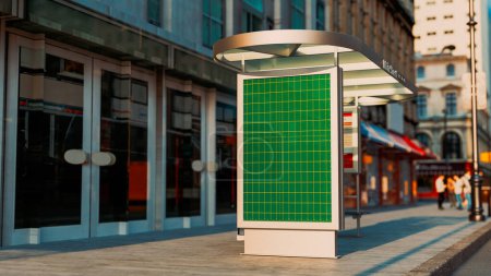 Photo for Mockup, Bus stops are located on city streets where buses pass. 3d, rendering, illustration, - Royalty Free Image