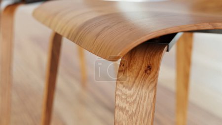 Photo for Brown wooden chair Set on a wooden floor. 3d, rendering, illustration, - Royalty Free Image