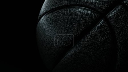 Photo for Photo of a black basketball ball on a black background. 3d, rendering, illustration, - Royalty Free Image