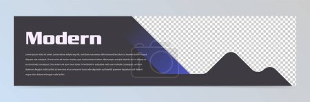 Illustration for Modern abstract LinkedIn banner template - Royalty Free Image