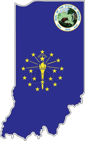 Ilustración de Mapa de Indiana State USA - Imagen libre de derechos
