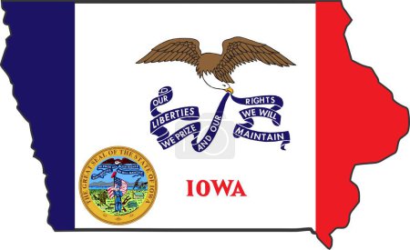 Ilustración de Mapa de Iowa State USA - Imagen libre de derechos