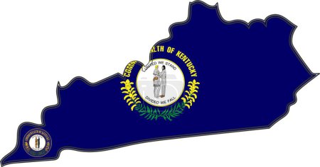 Ilustración de Mapa de Kentucky State USA - Imagen libre de derechos