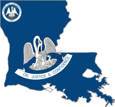 Ilustración de Mapa de Louisiana State USA - Imagen libre de derechos