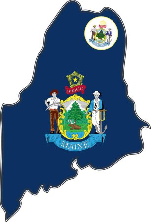 Ilustración de Mapa del estado de Maine Estados Unidos - Imagen libre de derechos