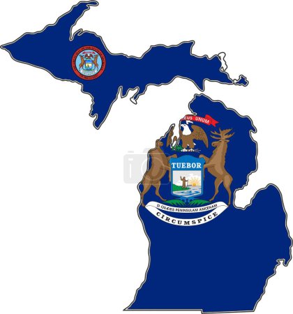 Ilustración de Mapa de Michigan State USA - Imagen libre de derechos