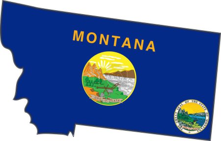 Ilustración de Mapa de Montana State USA - Imagen libre de derechos