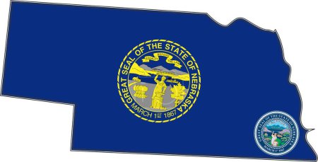 Ilustración de Mapa de Nebraska State USA - Imagen libre de derechos