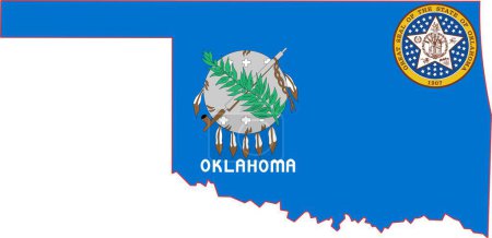 Ilustración de Mapa de Oklahoma State Estados Unidos - Imagen libre de derechos