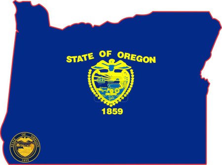 Ilustración de Mapa de Oregon State Estados Unidos - Imagen libre de derechos