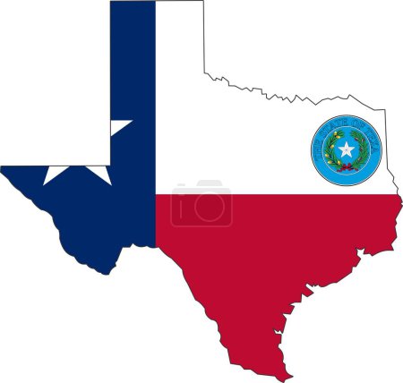 Ilustración de Mapa de Texas State USA - Imagen libre de derechos