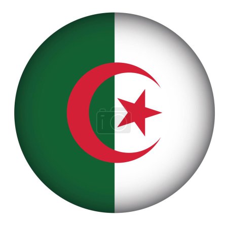 Téléchargez les illustrations : Drapeau algeria forme ronde - en licence libre de droit