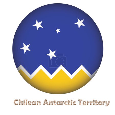 Illustration for Chilean Antarctic Territory Flag Round Shape illustration vector - Royalty Free Image