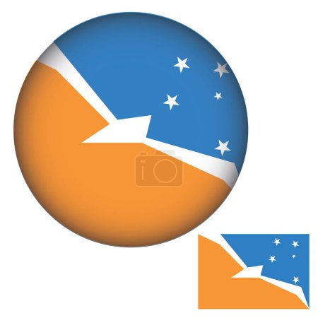 Illustration for Argentine Antarctica Flag Round Shape illustration vector - Royalty Free Image
