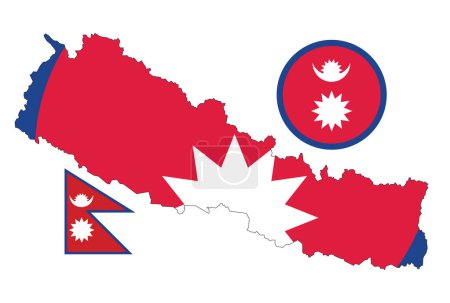  Carte et drapeau du Népal
