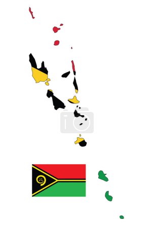 Vanuatu Map and Flag