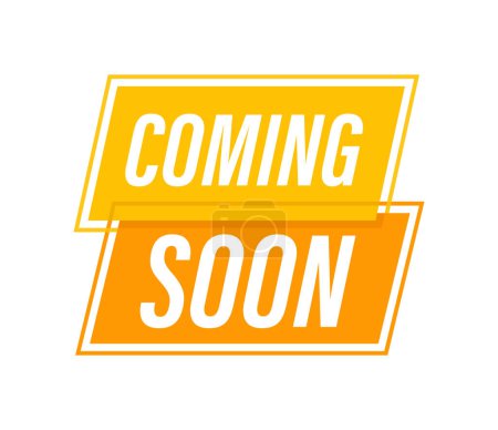 Illustration for Coming soon written on speech bubble. Advertising sign. Vector stock illustration - Royalty Free Image