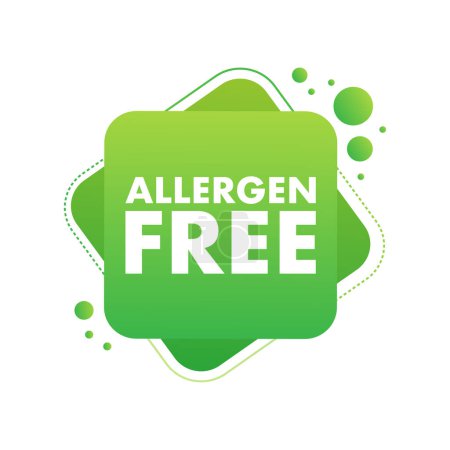 Ilustración de Sello libre de alérgenos. etiqueta de cinta redonda libre de alérgenos. Ilustración de stock vectorial - Imagen libre de derechos