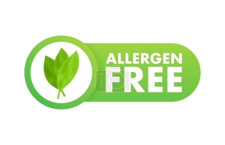 Ilustración de Sello libre de alérgenos. etiqueta de cinta redonda libre de alérgenos. Ilustración de stock vectorial - Imagen libre de derechos