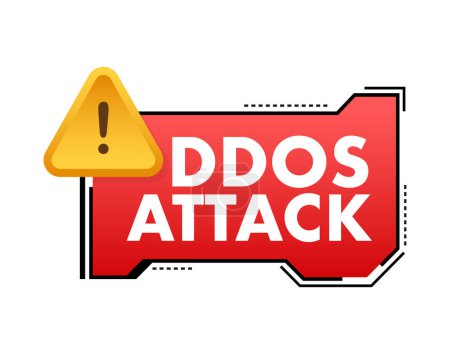 DDOS ataque, bomba hacker. Negación de servicio. Ilustración de stock vectorial.