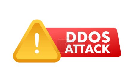 DDOS ataque, bomba hacker. Negación de servicio. Ilustración de stock vectorial.