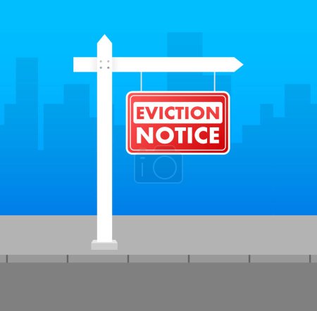 Illustration for Eviction Notice Form. Notice to vacate form eviction credit. Vector stock illustration - Royalty Free Image