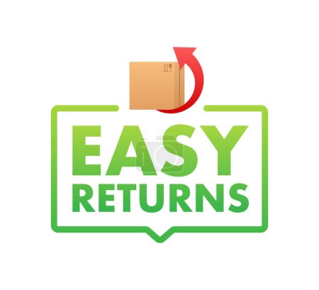 Illustration for Easy Returns sign, label. Delivery service. Vector stock illustration - Royalty Free Image