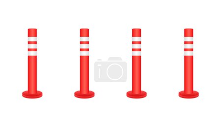 Illustration for Safety delineator. Traffic posts. Road poles. Vector stock illustration - Royalty Free Image