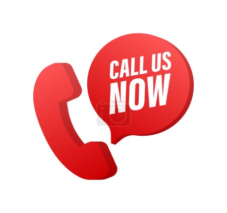 Rufen Sie uns jetzt an. Informationstechnologie Telefon-Symbol. Kundenservice. Vektoraktiendarstellung.
